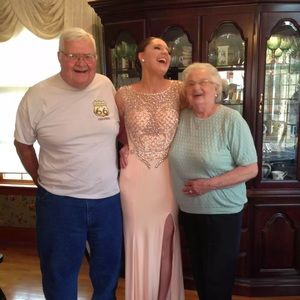 Angela & Alison Prom Dress, Apricot, 4/6, NEW