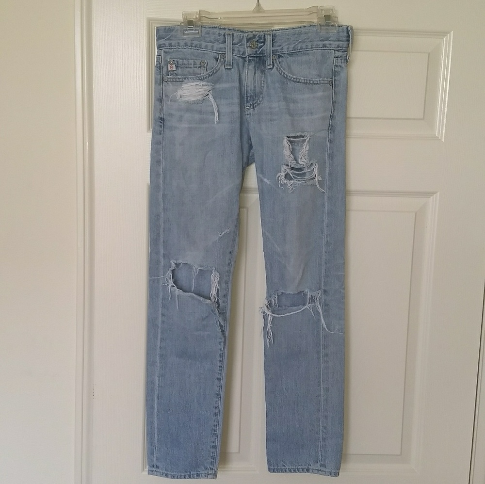 AG Piper Crop Distressed Boyfriend Jean