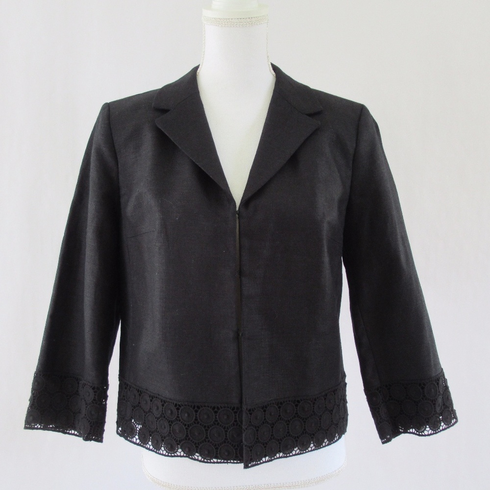 NWT Talbots Black Jacket with Trim Detail