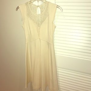 French Connection Cream Dress with Lace Details