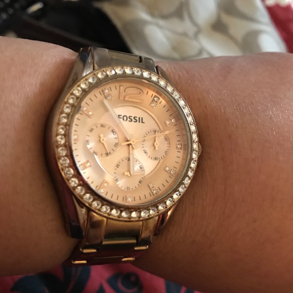 Rose Gold Fossil Watch