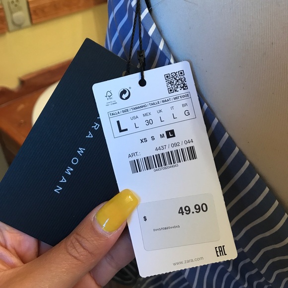 Zara blue striped poplin top. NEW* - Picture 5 of 5