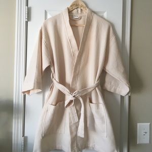Ivory Waffle Kimono Robe