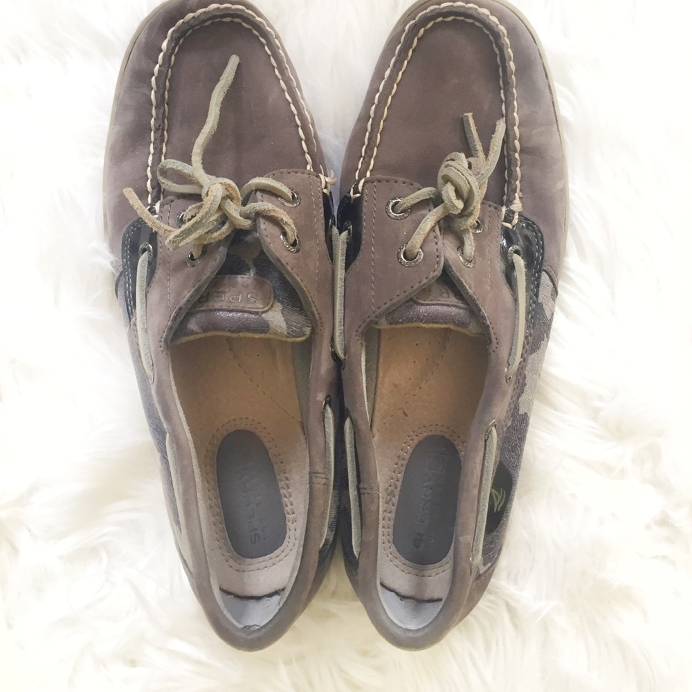 Sperry Boat Shoes: Grey Camo