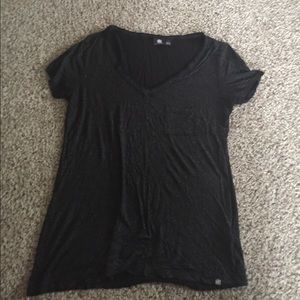 Black sparkly v neck with small pocket