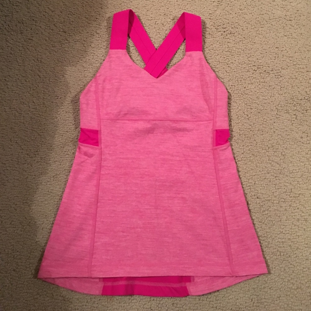 Pink Lululemon workout top