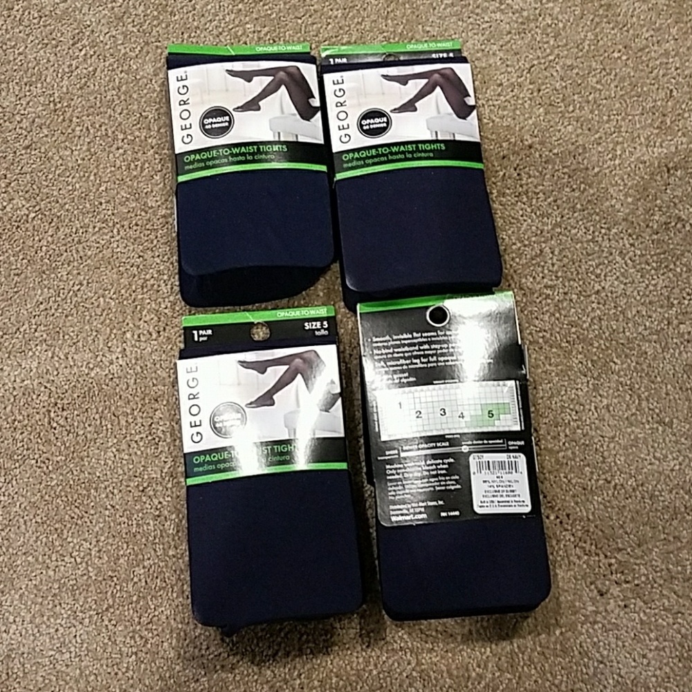 NET! 3 pairs women's daek, navy  footed tights