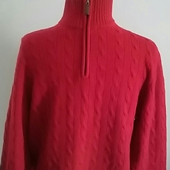 J. Crew Other - J CREW RED WOOL SWEATER WITH ZIPPER. MEDIUM