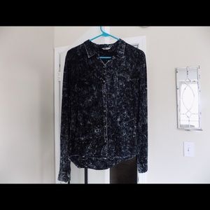 Roxy Black Tie-Dye Button Down