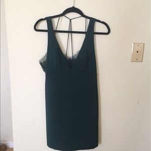 Emerald Green Lace Inlay Dress