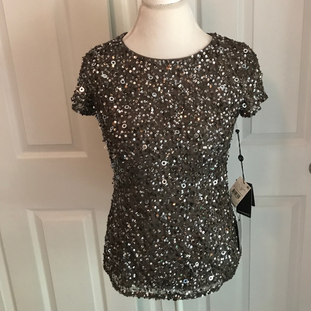Everything must go!  Adrianna Papell Sequined top