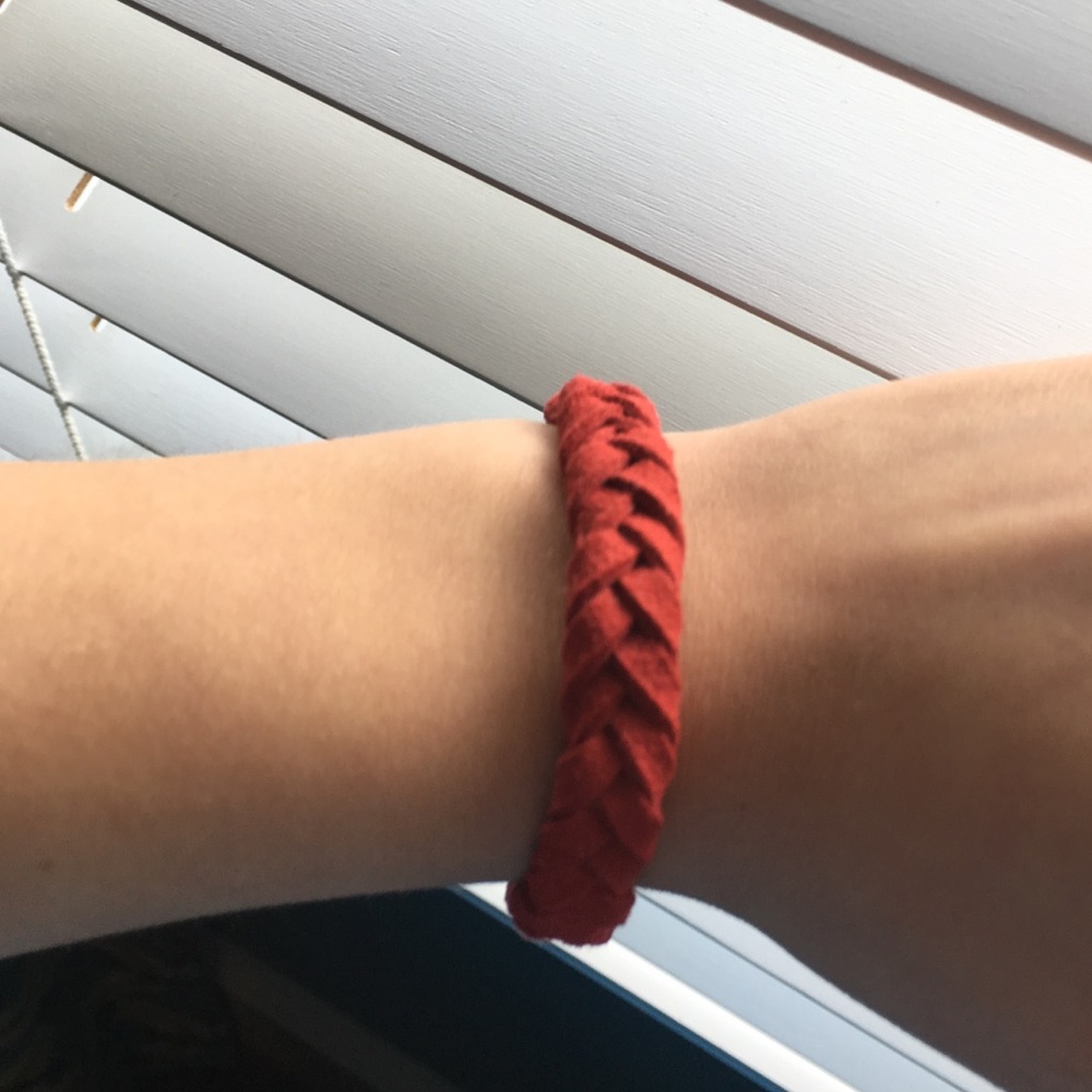 Red braided bracelet