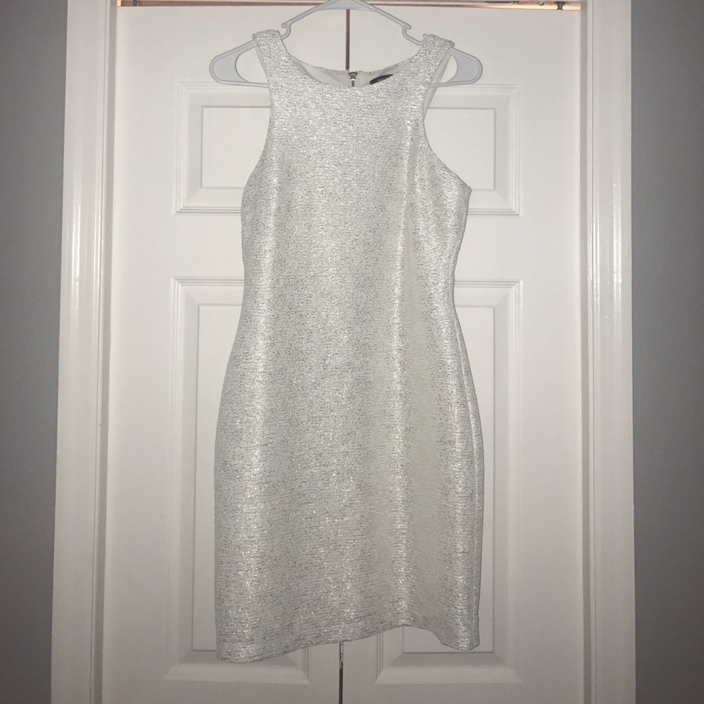 White Metallic dress