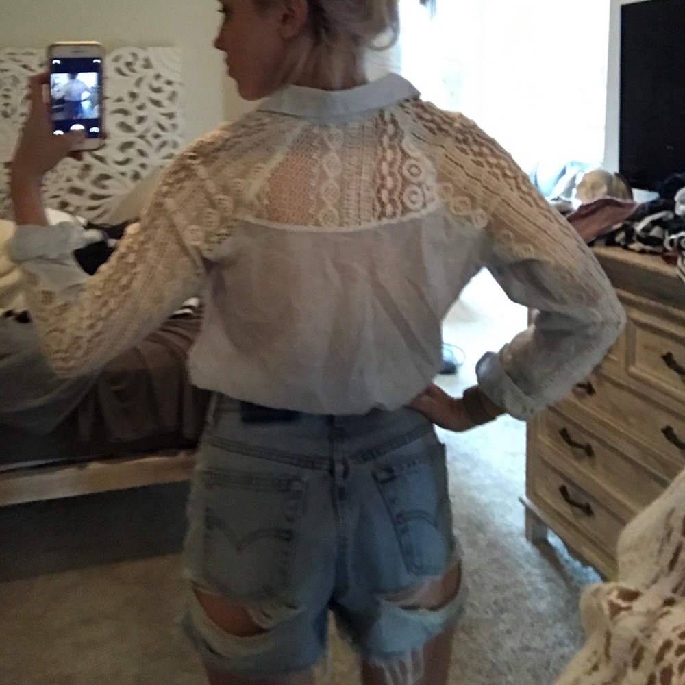 Anthropologie Blouse with Lace Detailing - Picture 2 of 5