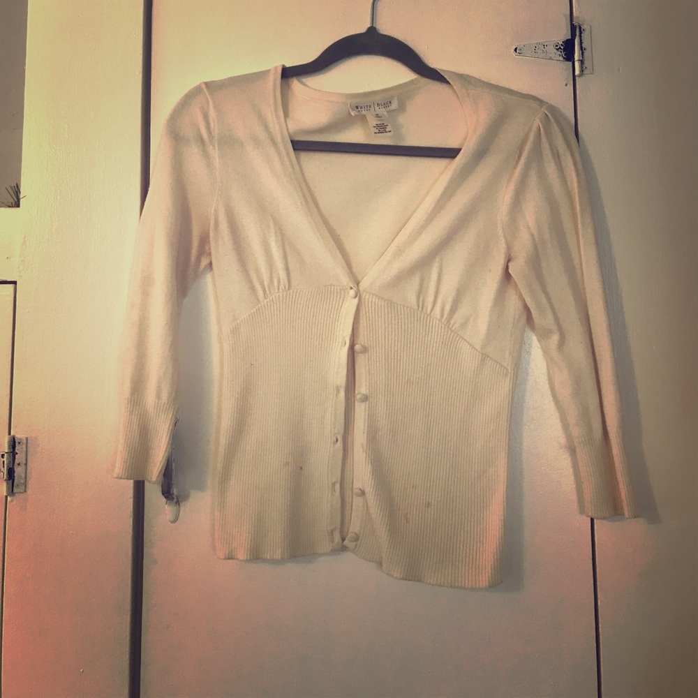White cardigan