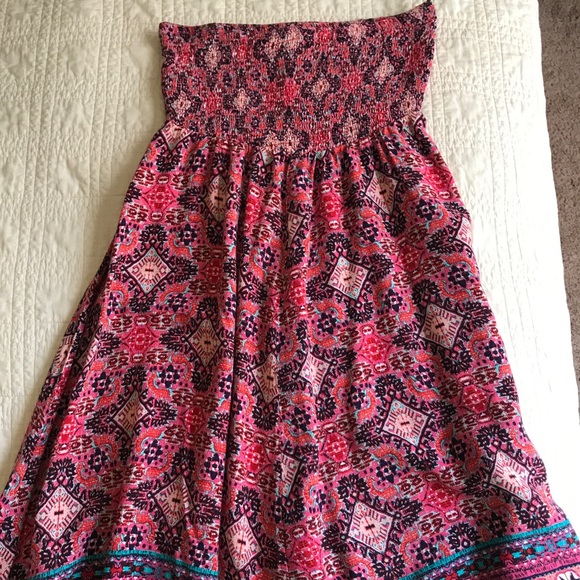 Patterned strapless dress - Picture 1 of 1
