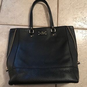 Large Kate Spade Black Leather Tote