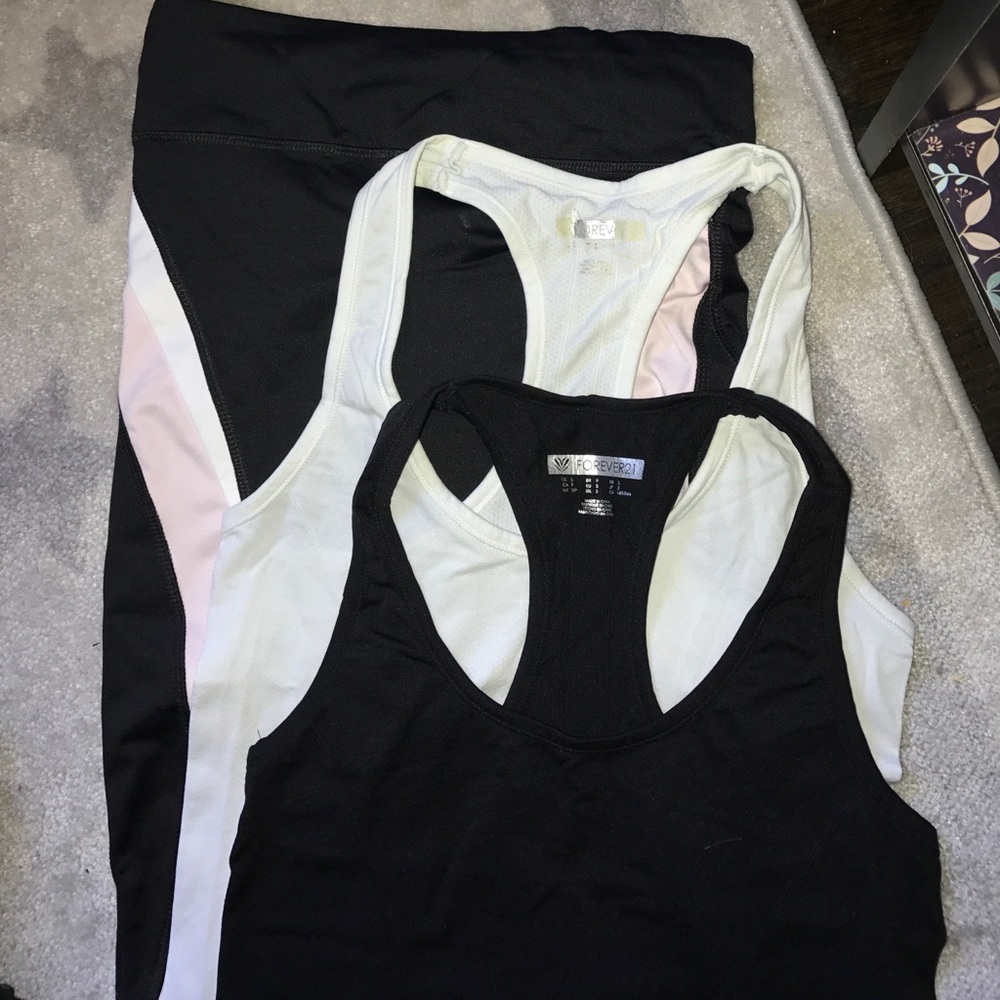 Forever 21 work out crops and 2 tank tops