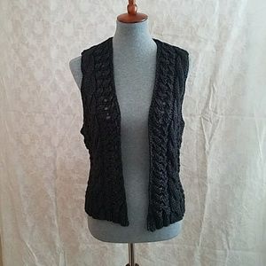 GAP black crochet vest