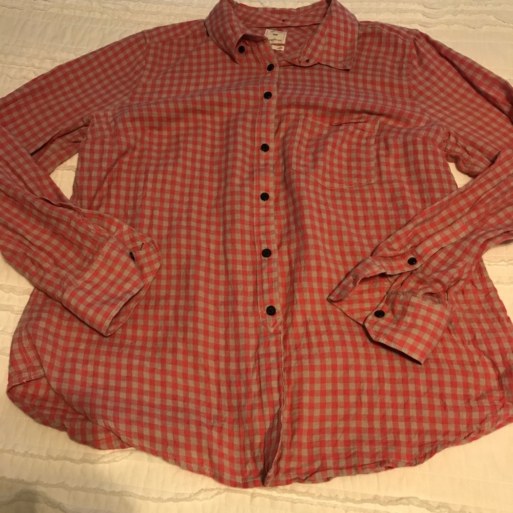 GAP Gingham Button Down Top - Size L
