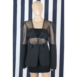 Black mesh blazer