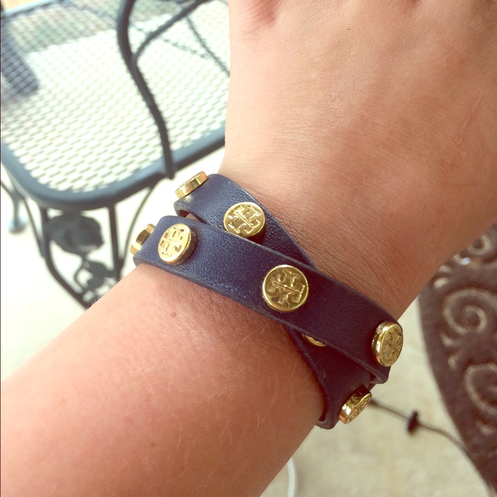 Navy Tory Butch Wrap Bracelet
