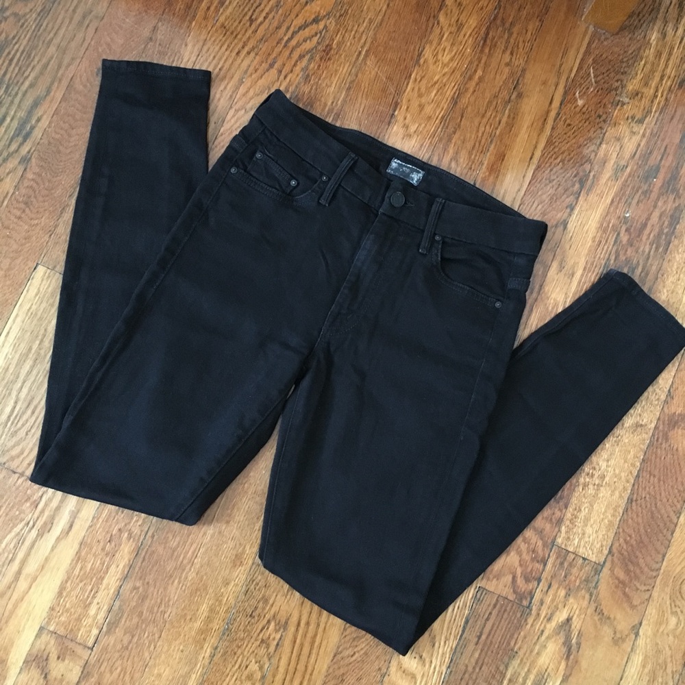 MOTHER Denim High Waisted Looker Black 27