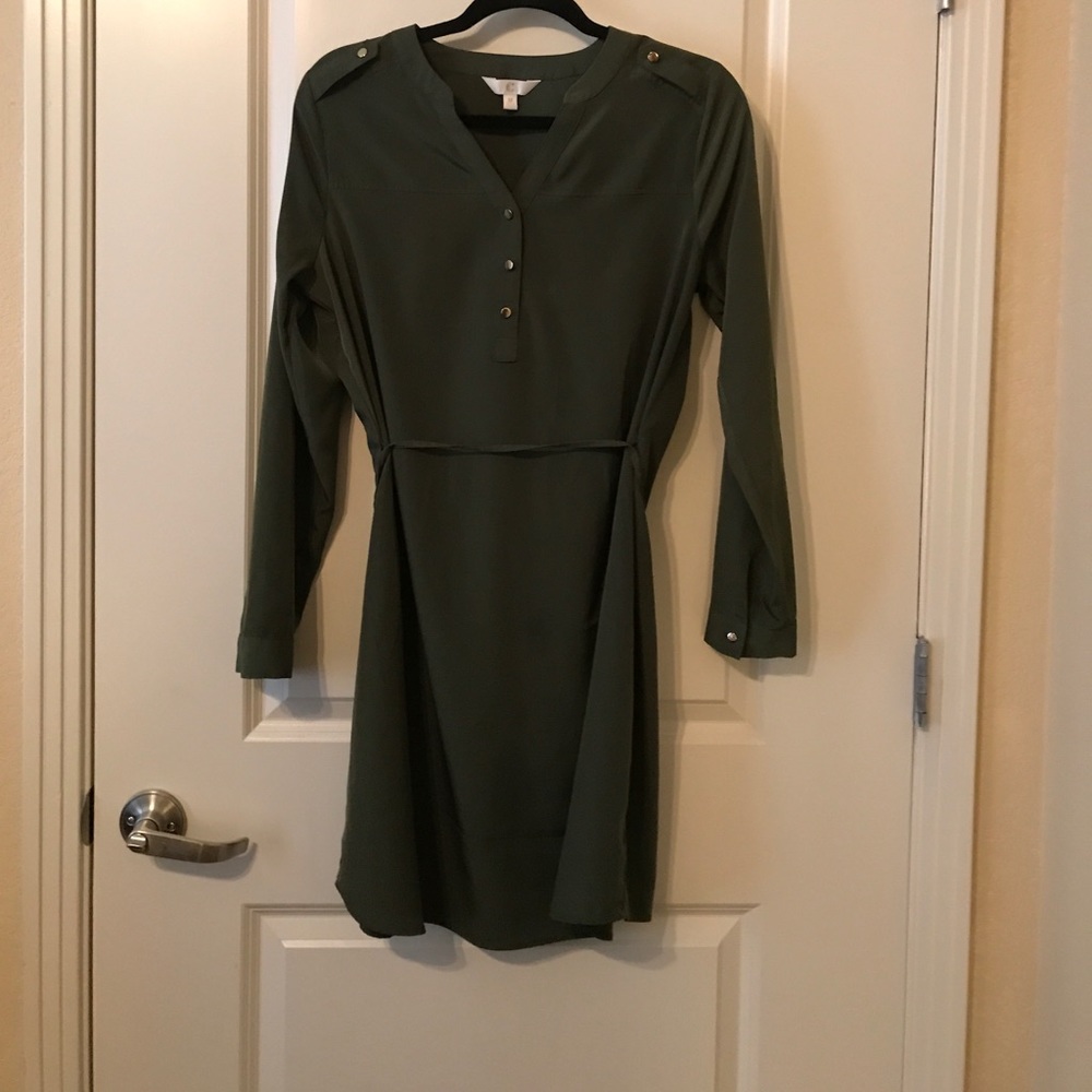 Army green shirt dress!