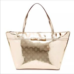 NWT Kate Spade Gold polka dot purse