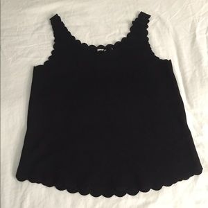 H&M Black Scalloped Tank Top