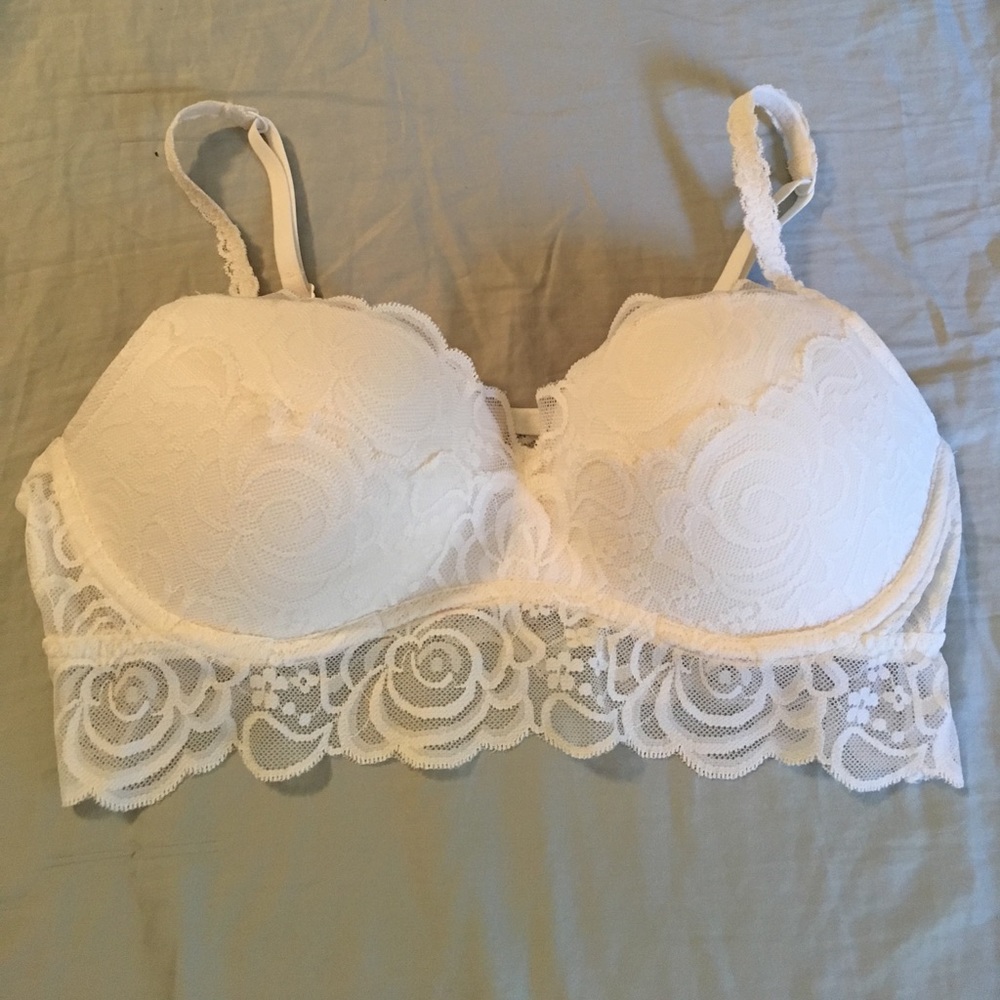 Cream lace Pink bralette