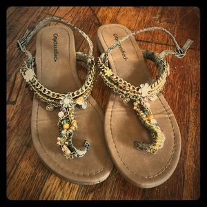 Embellished Thong Sandals