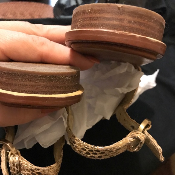 Michael Kors Gold snake skin thong sandals - Picture 5 of 6