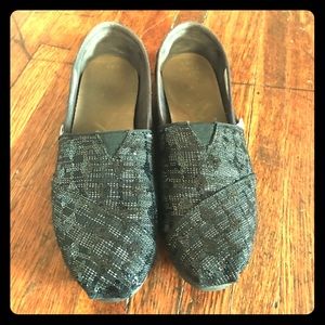 Sparkly Black Toms