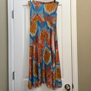 lapis Aztec print strapless dress