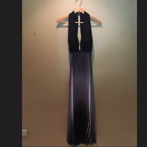 Betsy & Adam Halter Pleated Ombré Dress