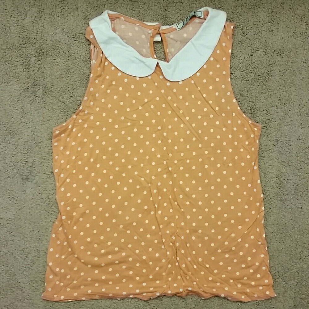 Polka Dot Peter Pan Collar Tank