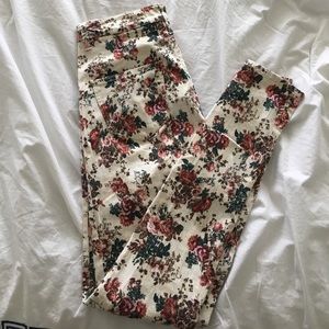 Zara floral jeans