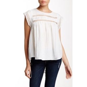 Ro & De white gauze blouse