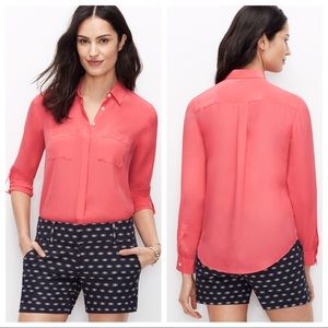 Ann Taylor 100% silk camp shirt - like new!!