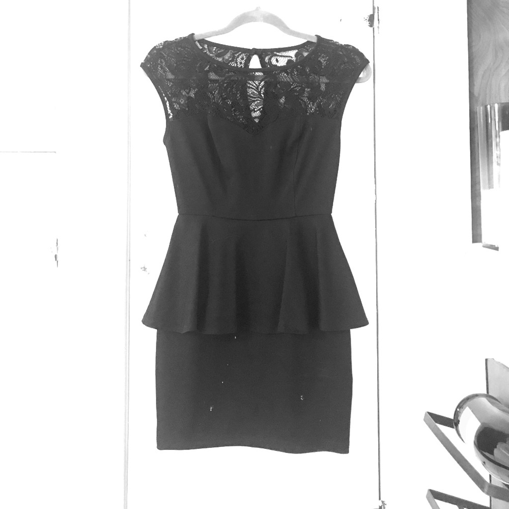Illusion Peplum dress