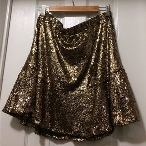 Target gold sequins peplum skirt