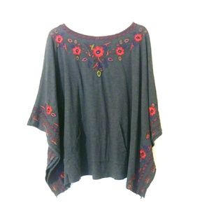JW Los Angeles embroidered poncho