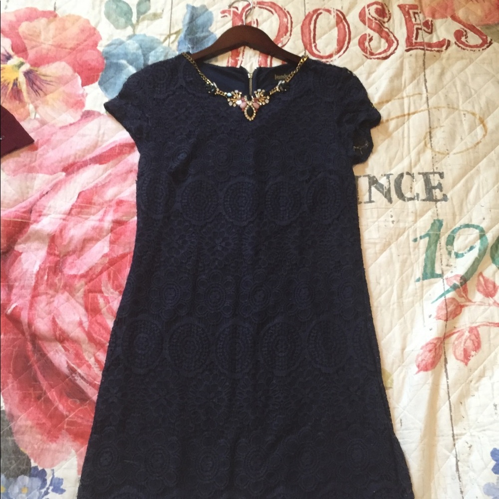 Navy, Lace Laundry by Shelli Segal Dress, Size 4