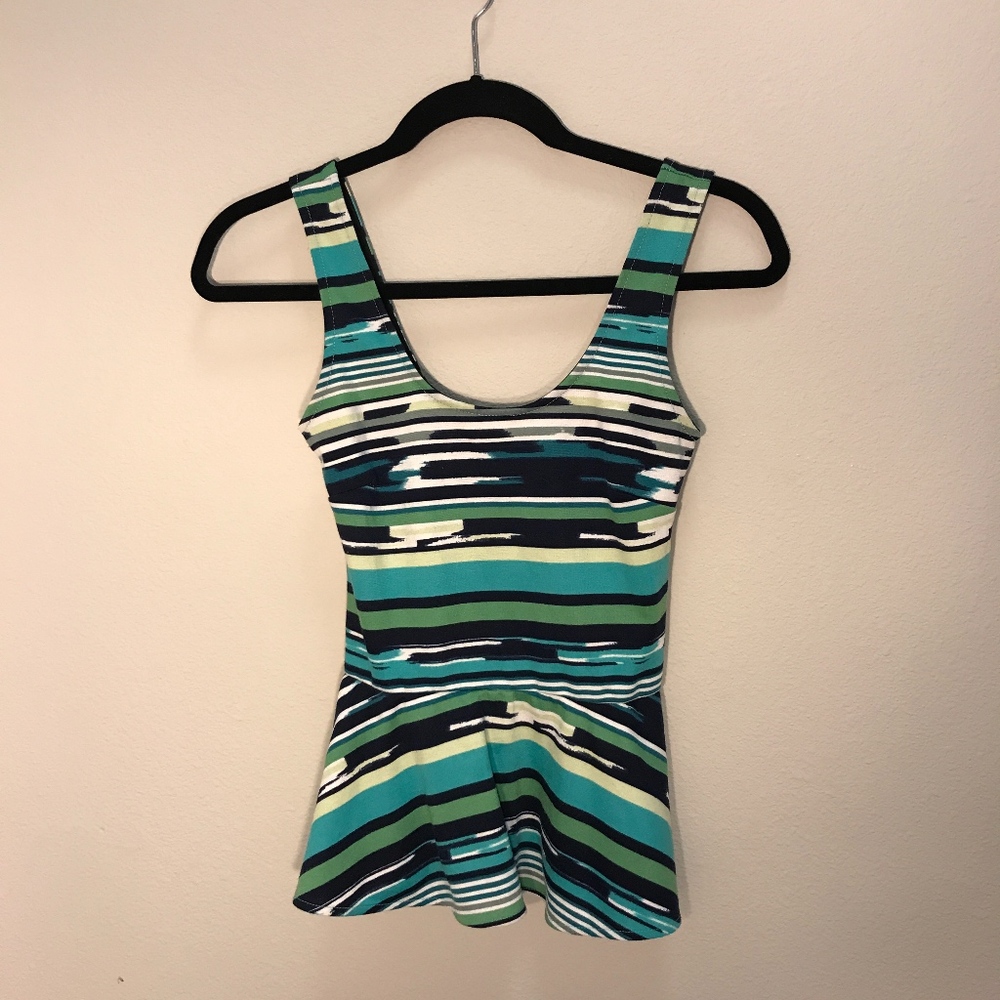 Patterned Peplum Tank