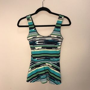 Patterned Peplum Tank