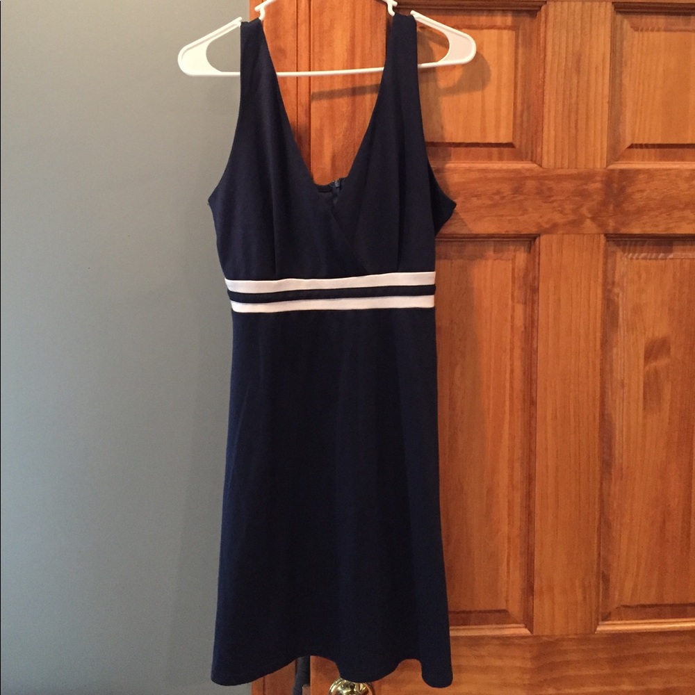 Nautical Navy and White A-line dress