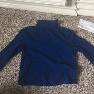 Blue cropped, long sleeve turtleneck