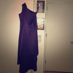 Plum purple Tarzan strapped dress.