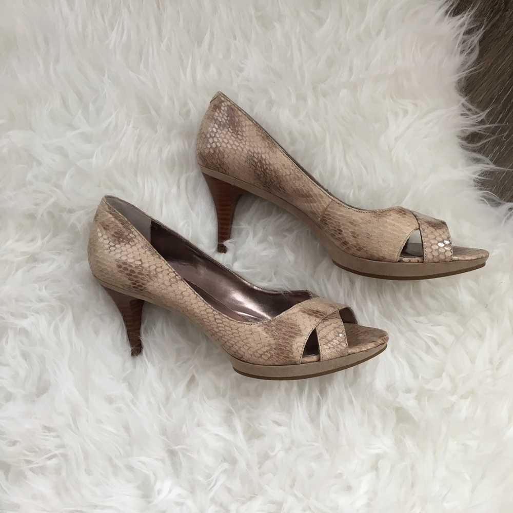 Nine West snakeskin heels.